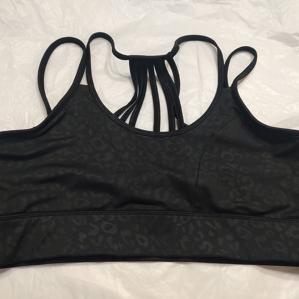 Constantly Varied Gear Strappy Black Shadow Leopard Sports Bra